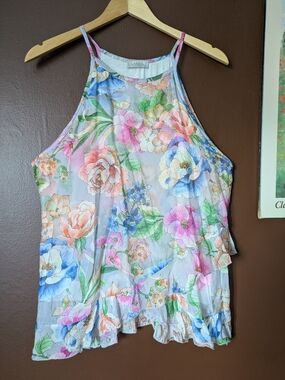 Silk Floral Halter Top